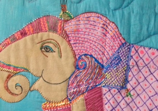 bengal_elephant_crop Embroidered image of Bengal elephant.
