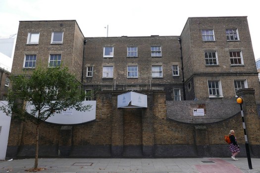 Front of former workhouse and hospital building.