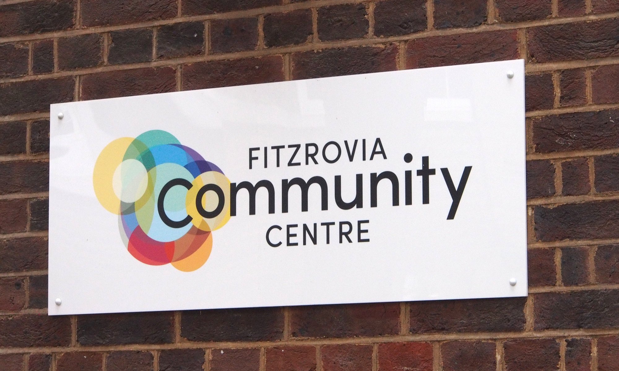 Sign saying Fitzrovia Community Centre.